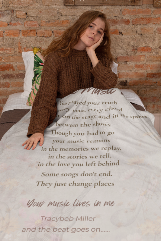 When the Music Stops — Personalized Memorial Blanket for Musicians