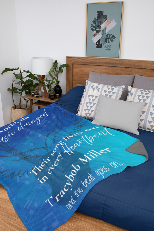 When You Left This World – Personalized Guitar Memorial Blanket