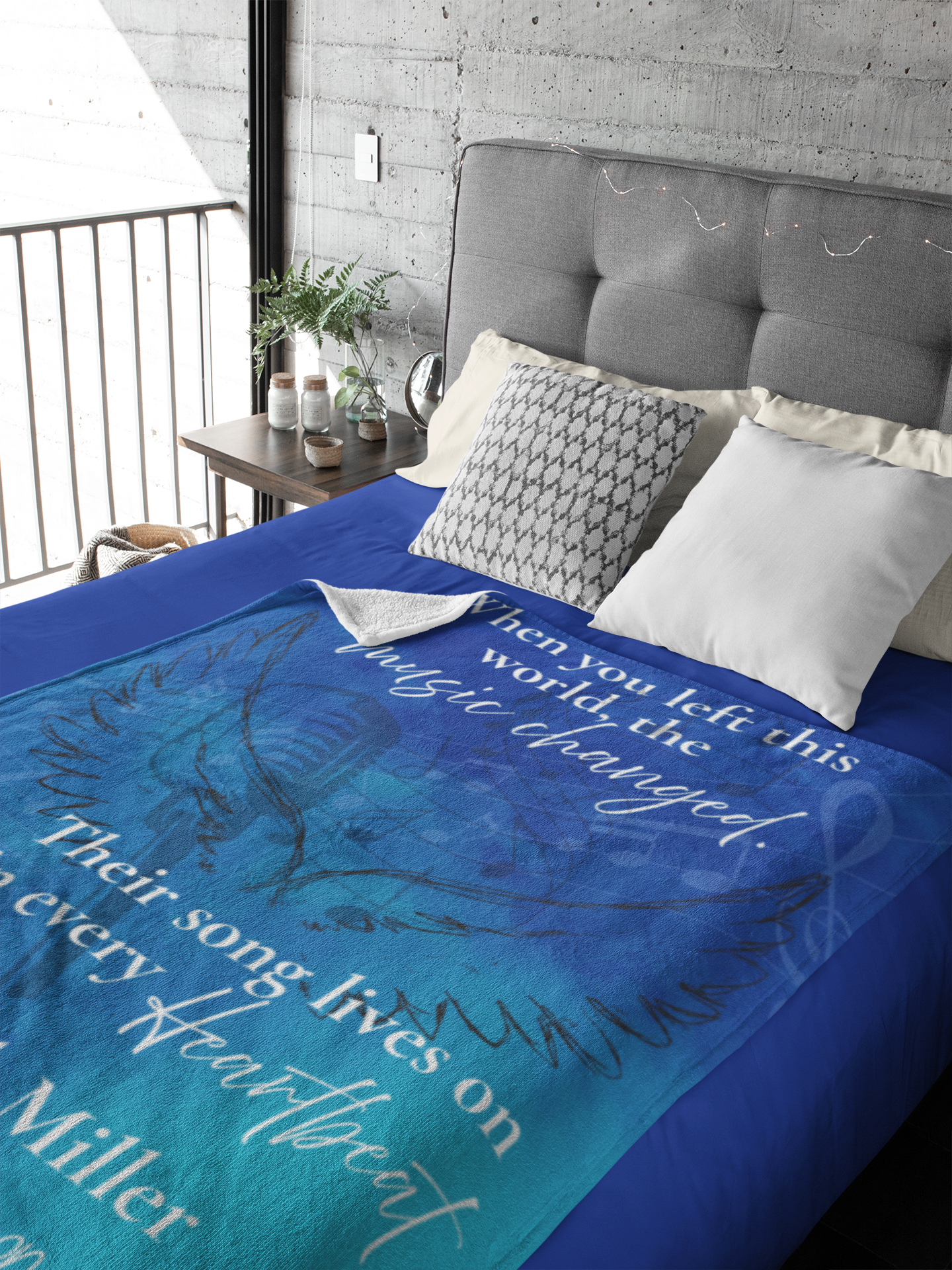 When You Left This World – Personalized Singer Memorial Blanket (Microphone Version)