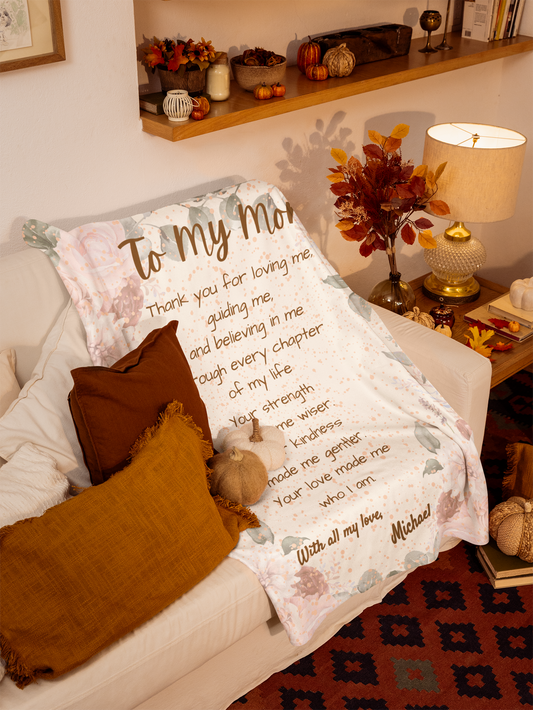 To My Mom – Personalized Blanket from Son