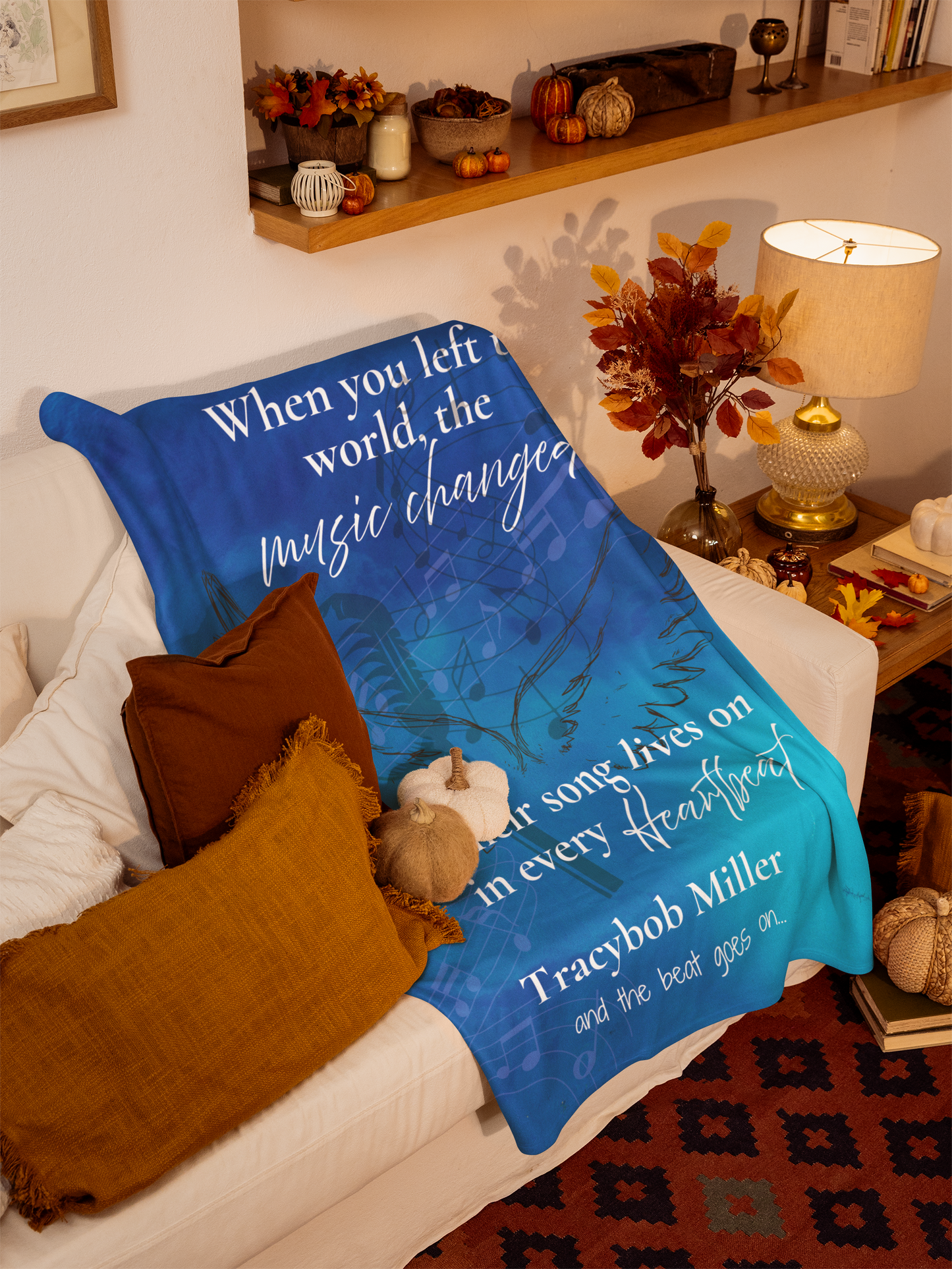 When You Left This World – Personalized Singer Memorial Blanket (Microphone Version)