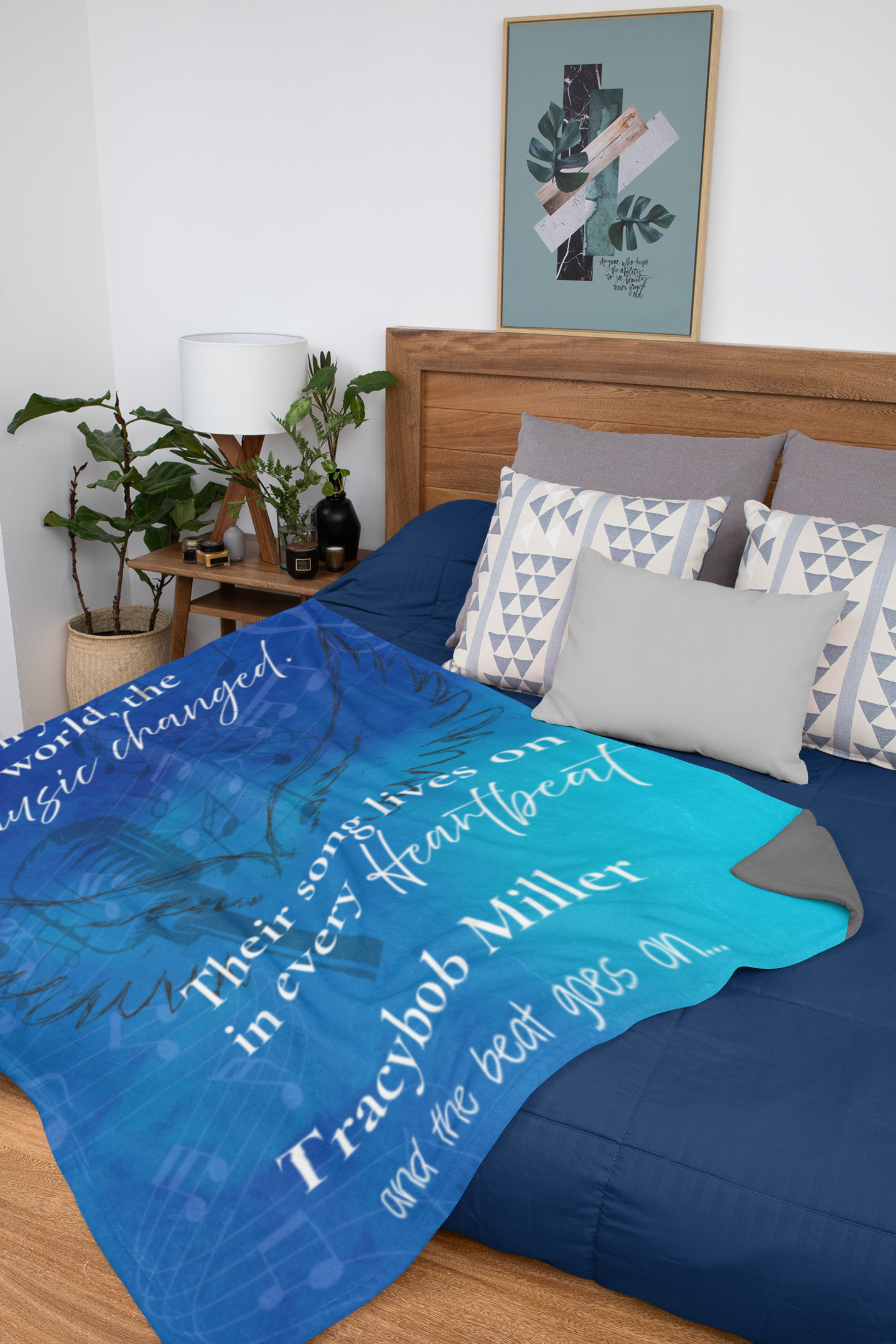 When You Left This World – Personalized Singer Memorial Blanket (Microphone Version)